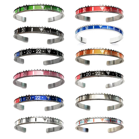Men's Bracelets Stainless Steel Cuff Bangle (12 colours)