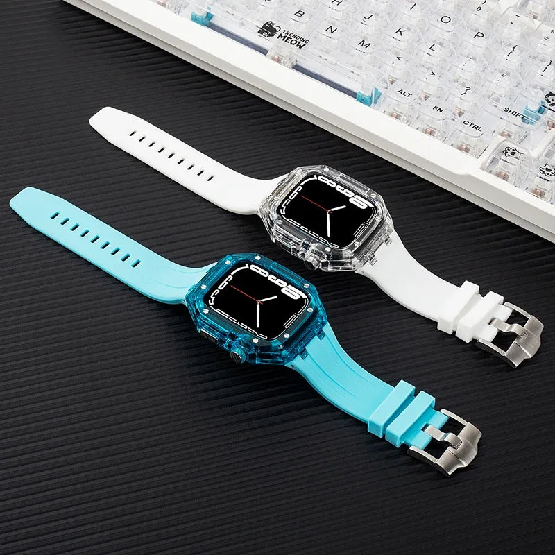 Transparent Case & Silicone Band Mod Kit For Apple Watch