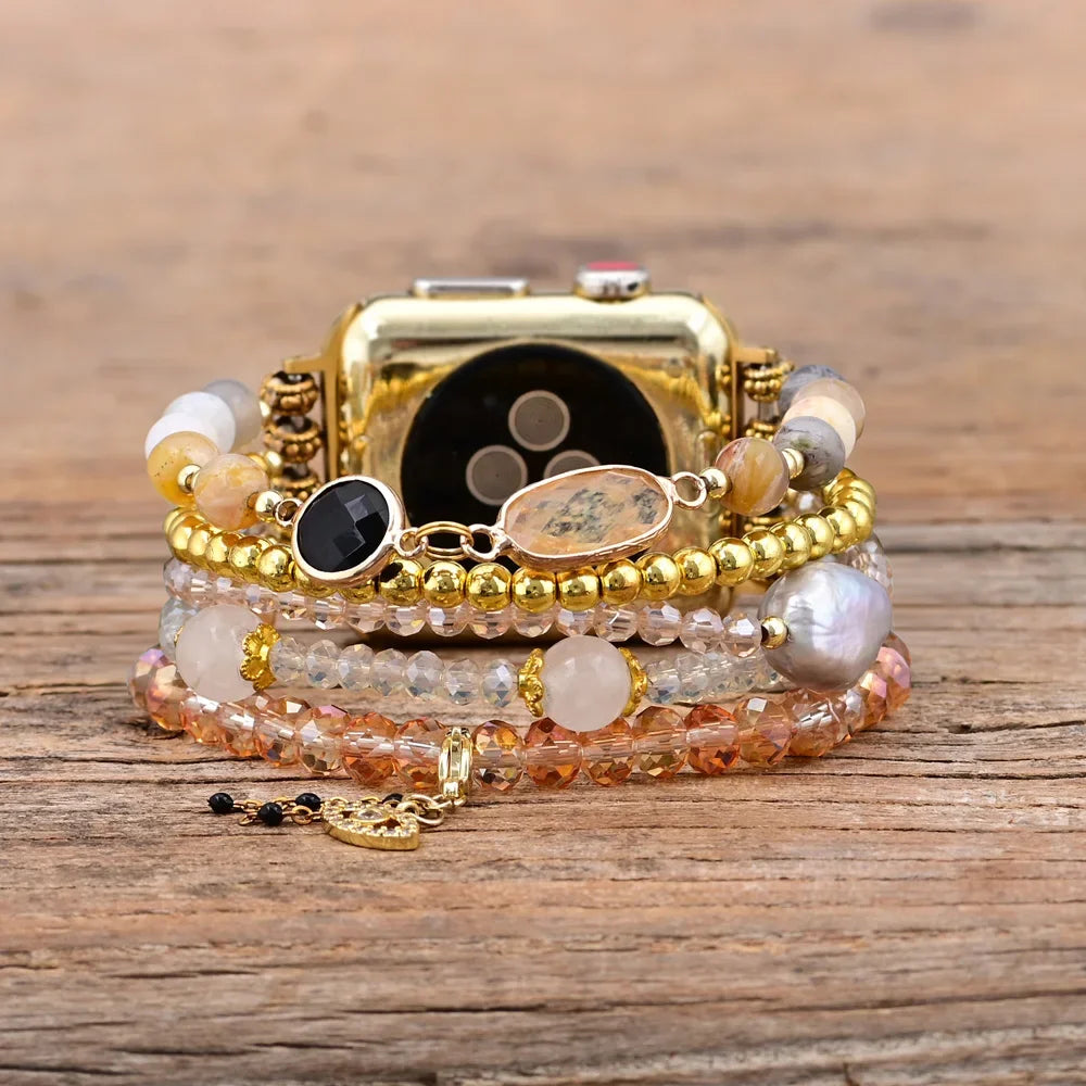 Boho Crystal Elastic Apple Watch Band Strap