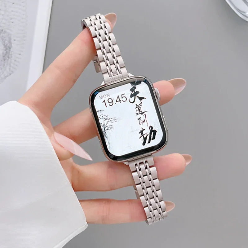 Woman's Stainless Steel Bracelet Apple Watch Band (Jubilee Style)