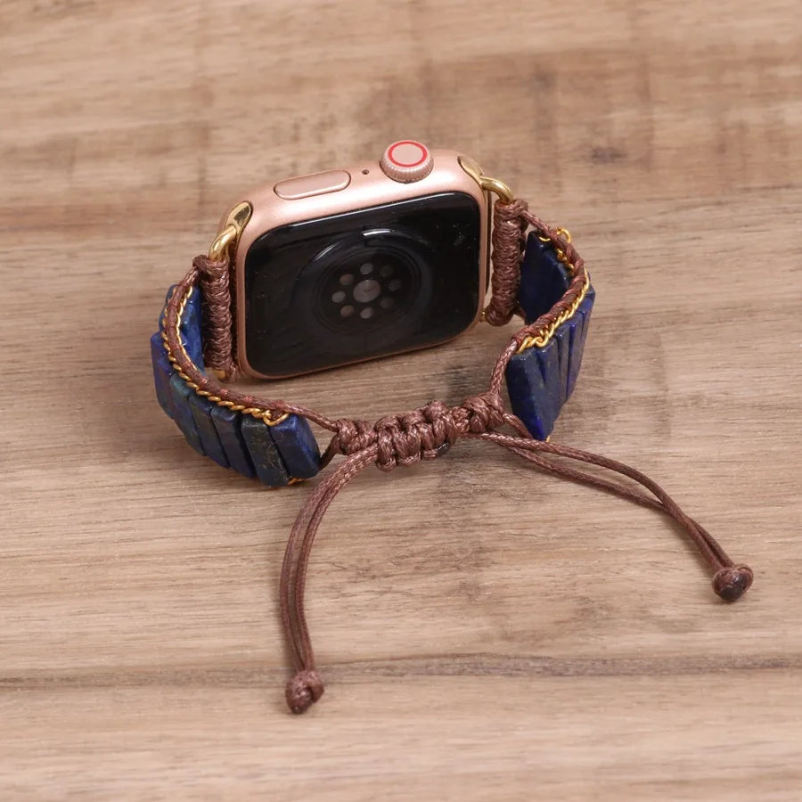 Handcrafted Boho Apple Watch Band - Crystal Beaded Bracelet