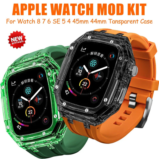 Transparent Case & Silicone Band Mod Kit For Apple Watch
