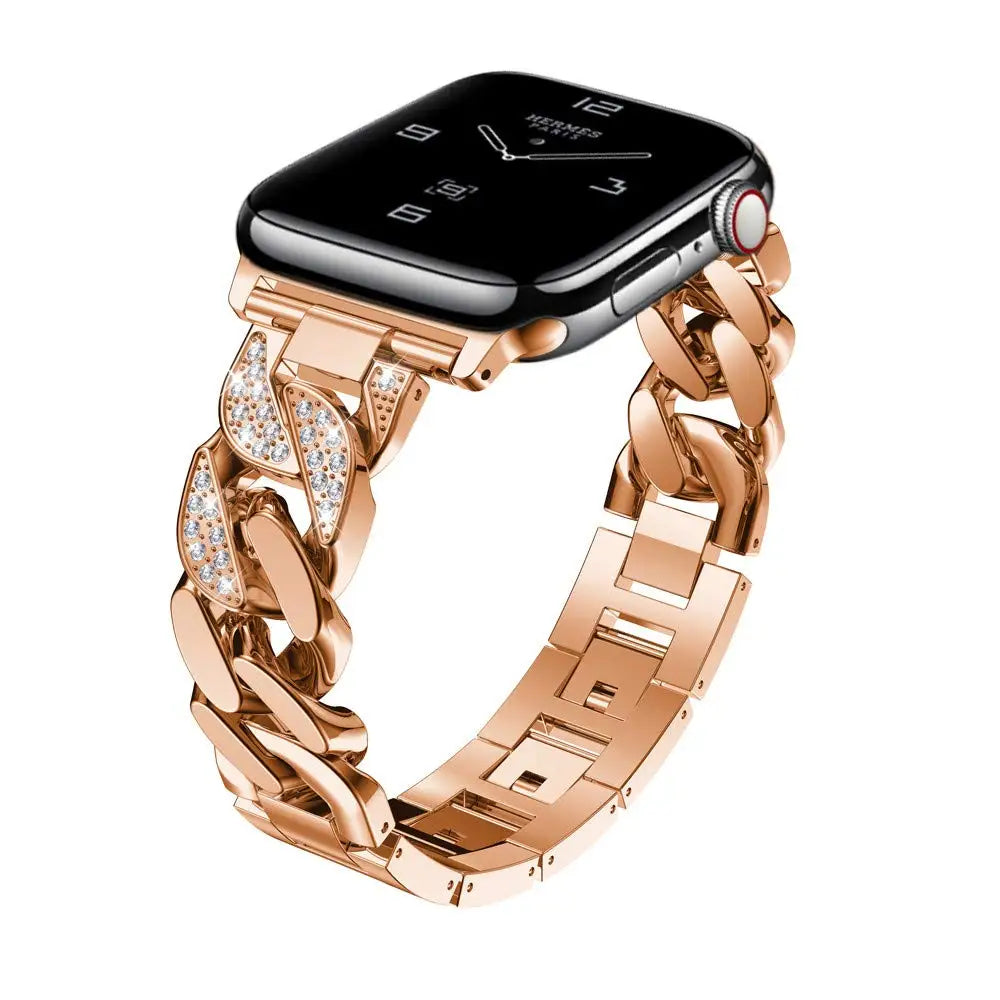 Women Bracelet Apple Watch Band - 2 Band Diamond Chain