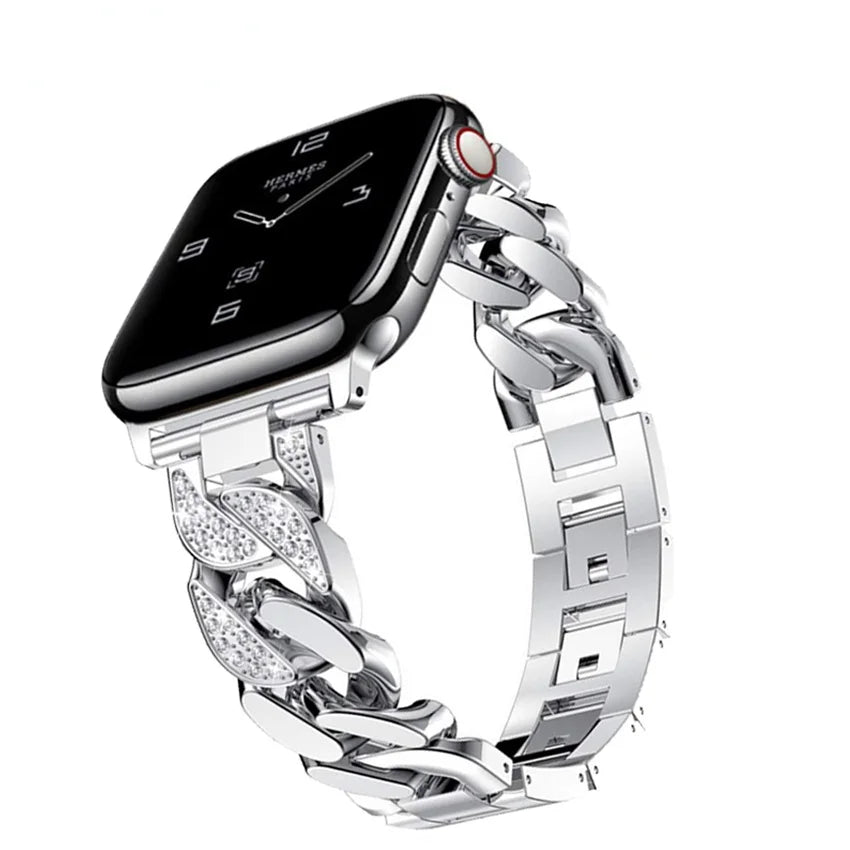 Women Bracelet Apple Watch Band - 2 Band Diamond Chain