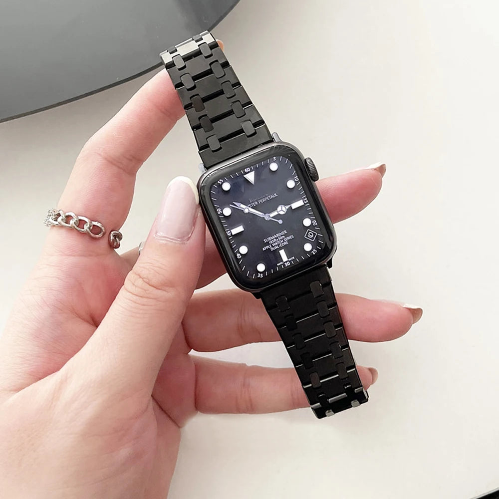 Stainless Steel Solid Bracelet Apple Watch Band (AP Style)