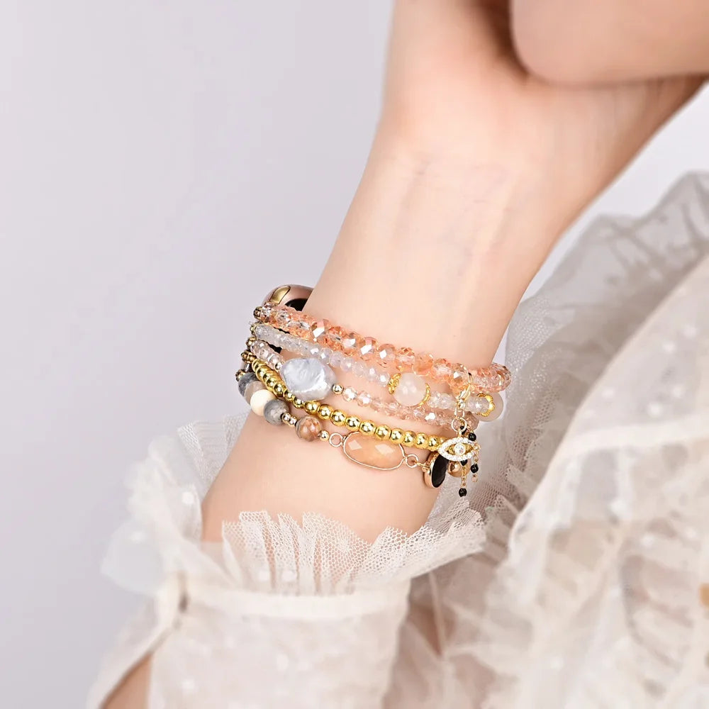 Boho Crystal Elastic Apple Watch Band Strap