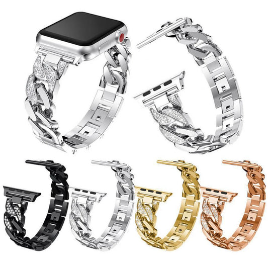 Women Bracelet Apple Watch Band - 2 Band Diamond Chain