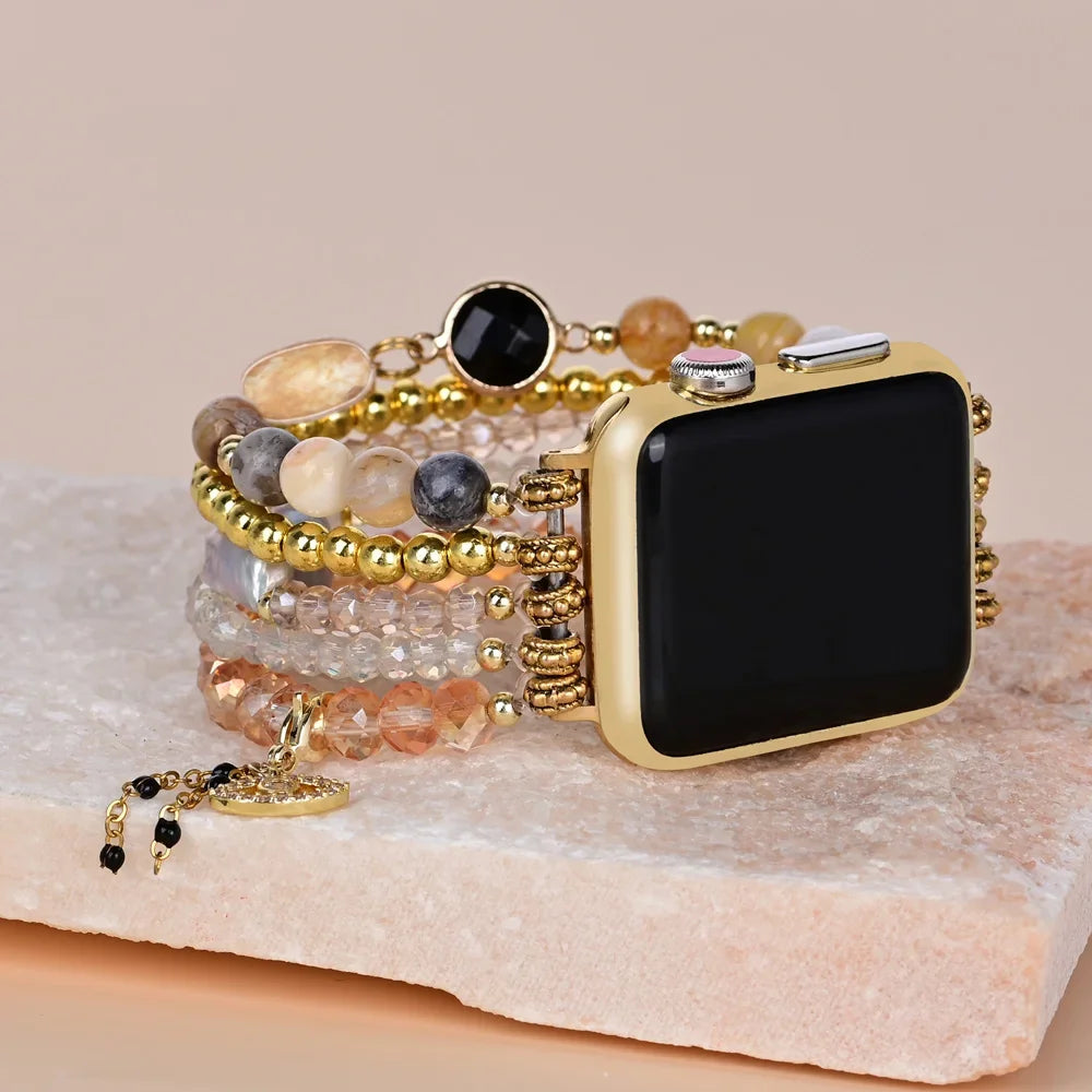 Boho Crystal Elastic Apple Watch Band Strap