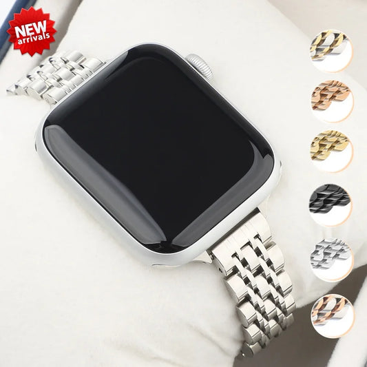 Woman's Stainless Steel Bracelet Apple Watch Band (Jubilee Style)