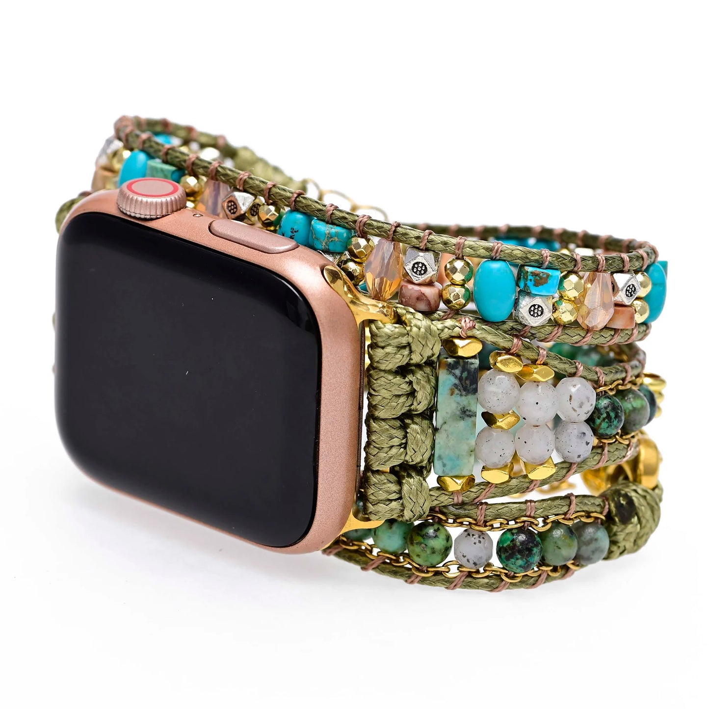 Green Natural Stone (Turquoises Beads) BOHO Apple Watch Band